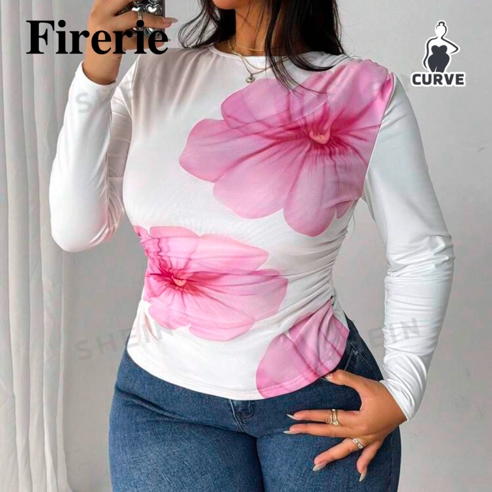 long sleeve floral printed top